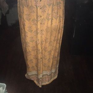 New Long yellow skirt with flower